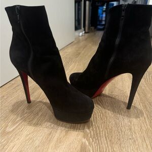 Christian Louboutin Bianca Bootie 120mm size 41 1/2 Black Suede